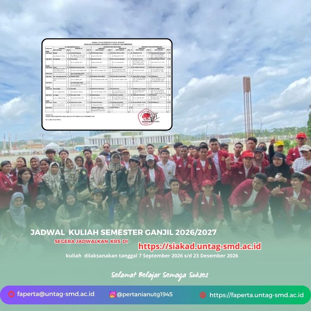Jadwal Kuliah Ganjil 2026 Kehutanan